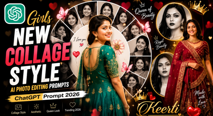 Girls New Collage Style AI Photo Editing Prompts, ChatGPT Prompt 2026, AI Collage Photo Editing, Girls AI Photo Trend